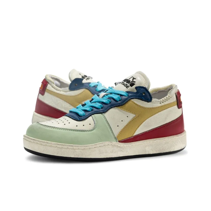 Diadora Mi Basket Low Top Skateboard Shoes Unisex Ecru-2