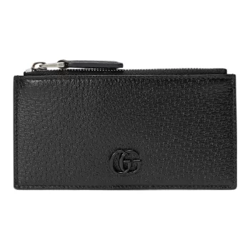GUCCI GG Marmont Leather Card Holder Men's Black