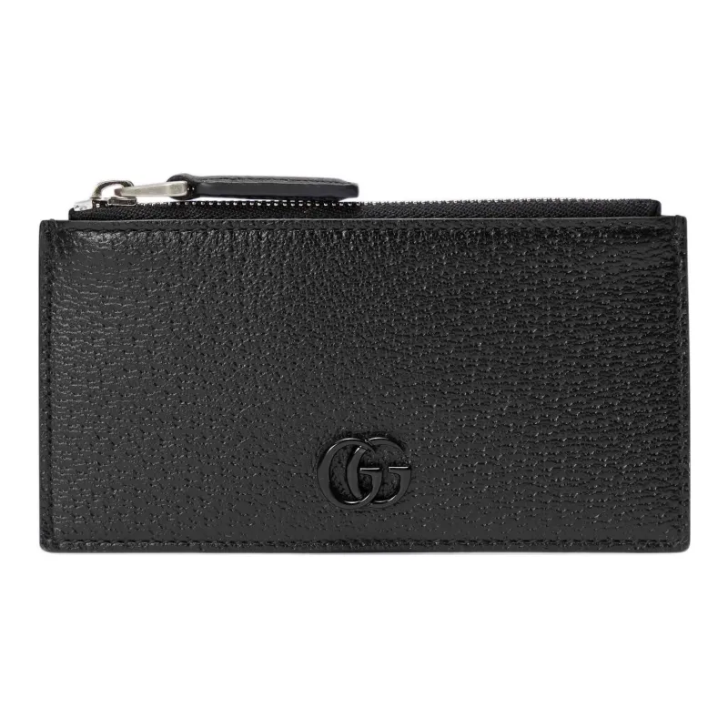 GUCCI GG Marmont Leather Card Holder Men's Black-0