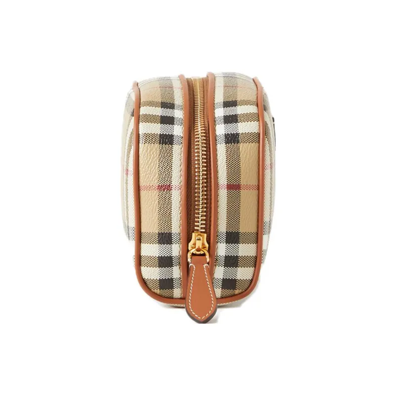 Burberry Small Check Travel Pouch Archive Beige-1