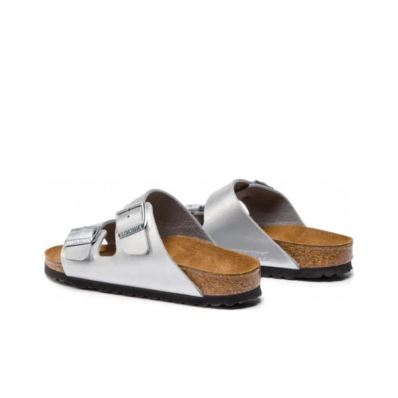 Birkenstock Arizona Birko Flor Narrow Fit Sandals 'Silver'-2