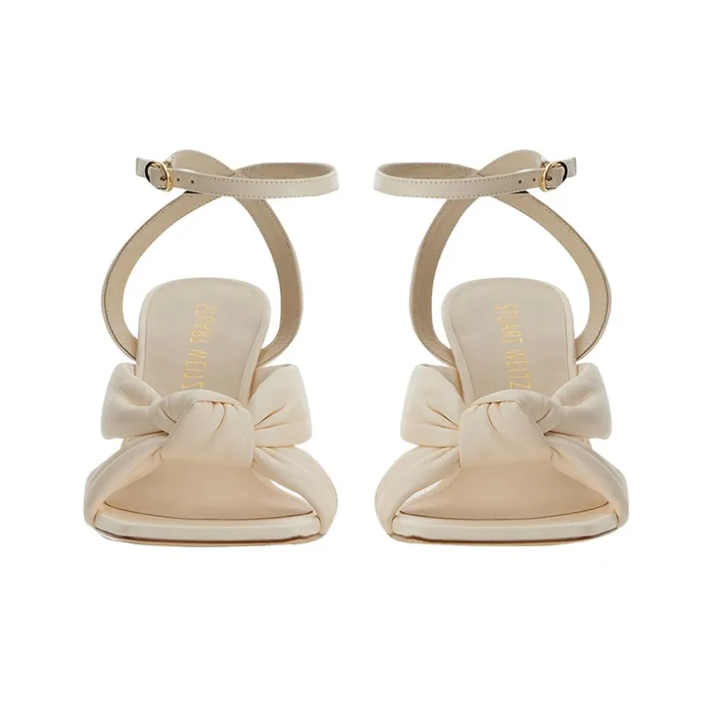 stuart weitzman Playa 100mm Knotted Leather Sandals-2