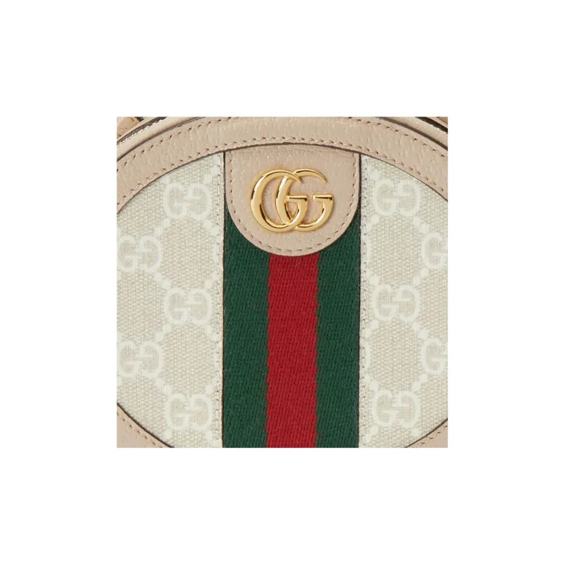 GUCCI Ophidia Canvas With Leather Handbag Shoulder Bag Crossbody Bag Mini Women's Beige & White-8