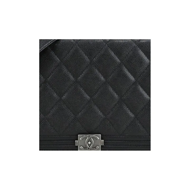 CHANEL LeboyWOC Cow Leather Pochette Crossbody Bag, Shoulder Bag Women's Black-3