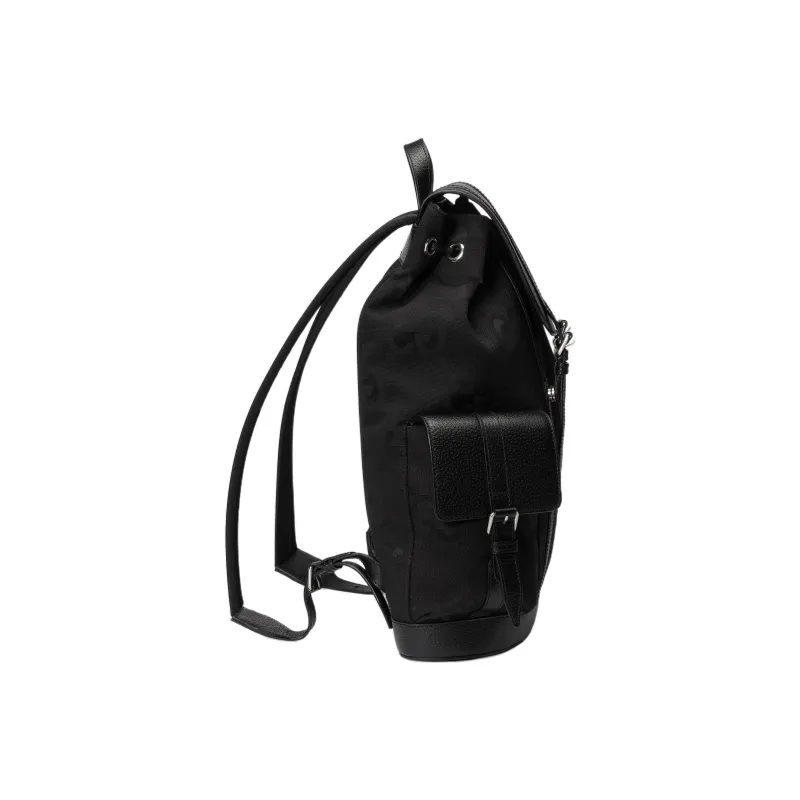 GUCCI Canvas With Leather Backpack Large Size Men's Black-3