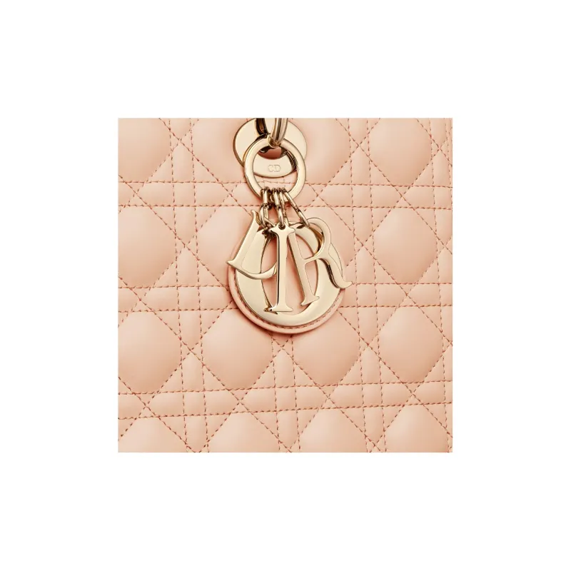 DIOR Lady Dior Sheepskin Daisie Bag Shoulder Bag Crossbody Bag Handbag Large Size Women's Sand Pink-4