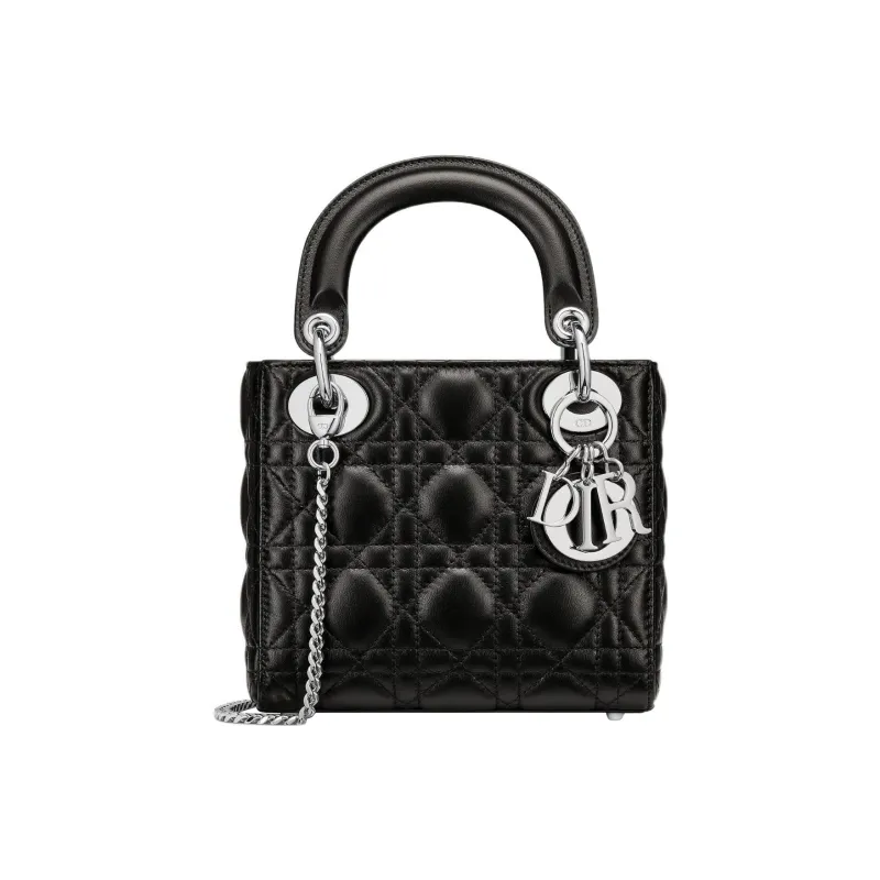 DIOR Lady Dior Lambskin Lady Dior Bag, Shoulder Bag, Crossbody Bag, Handbag Mini Women's Black-0