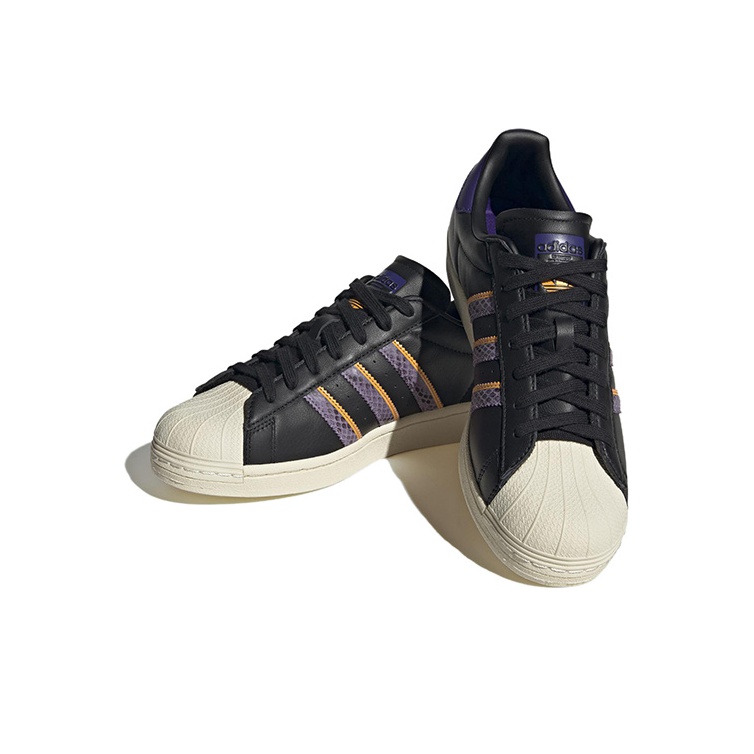 Adidas Originals Superstar Series Skateboard Shoes Men Low Top Black Purple Orange POIZON