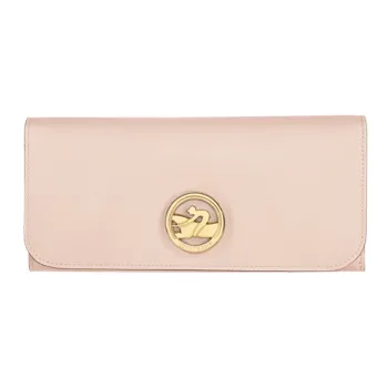 LONGCHAMP BOX-TROT Calfskin Wallet Women's Pink