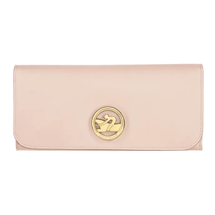 LONGCHAMP BOX-TROT Calfskin Wallet Women's Pink-0