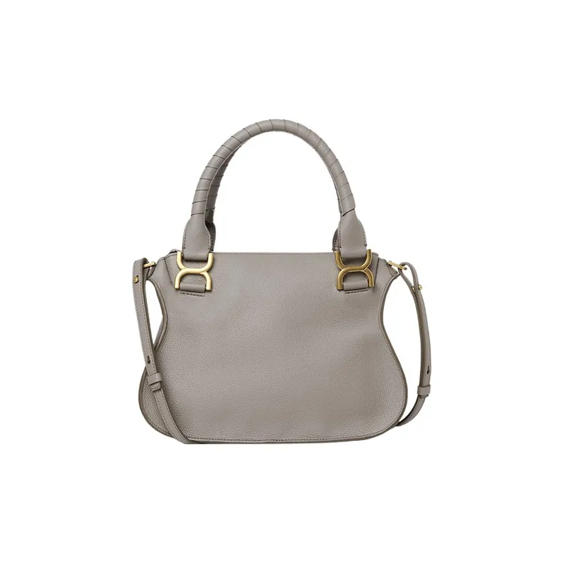 Chloe Marcie Grained Calfskin Shoulder Bag Crossbody Bag Handbag Small Size Women's Cashmere Gray-1