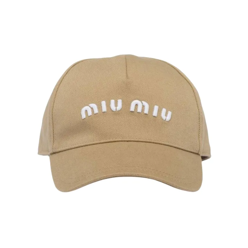 MIU MIU Drill Embroidered-logo Baseball Cap-0