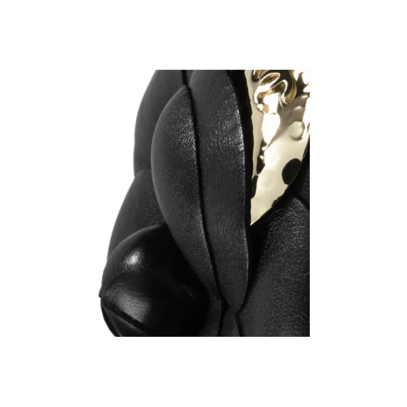 CHANEL Lambskin Earphone Case, Handheld Bag, Shoulder Bag, Crossbody Bag Women's Black-5
