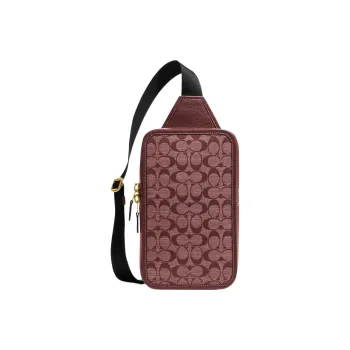 COACH Sullivan Leather Zip Closure Backpack Shoulder Bag, Crossbody Bag Trumpets Men's Burgundy