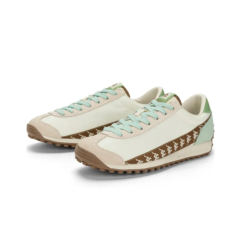 Kappa Anti Slip And Wear Resistant Breathable Low Top Casual Running Shoes Unisex Beige Green-3