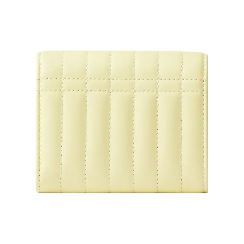 Burberry Lola Lola Bag Lambskin Combined With Cow Leather Card Holder Wallet Card Clip Small Size Women's Light Yellow-2