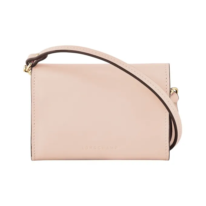 LONGCHAMP BOX TROT Cow Leather One Shoulder Crossbody Coin Purse Regular Women's Pink-1