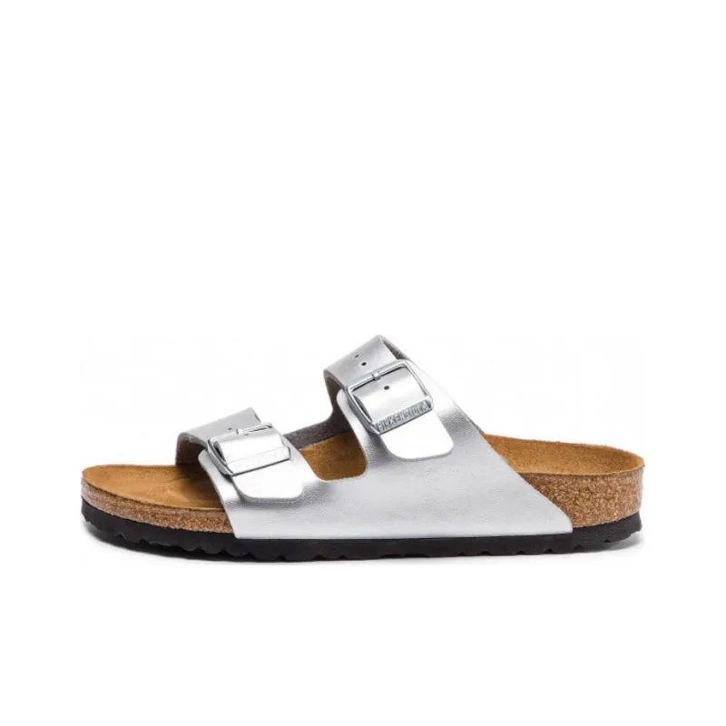 Birkenstock Arizona Birko Flor Narrow Fit Sandals 'Silver'-0
