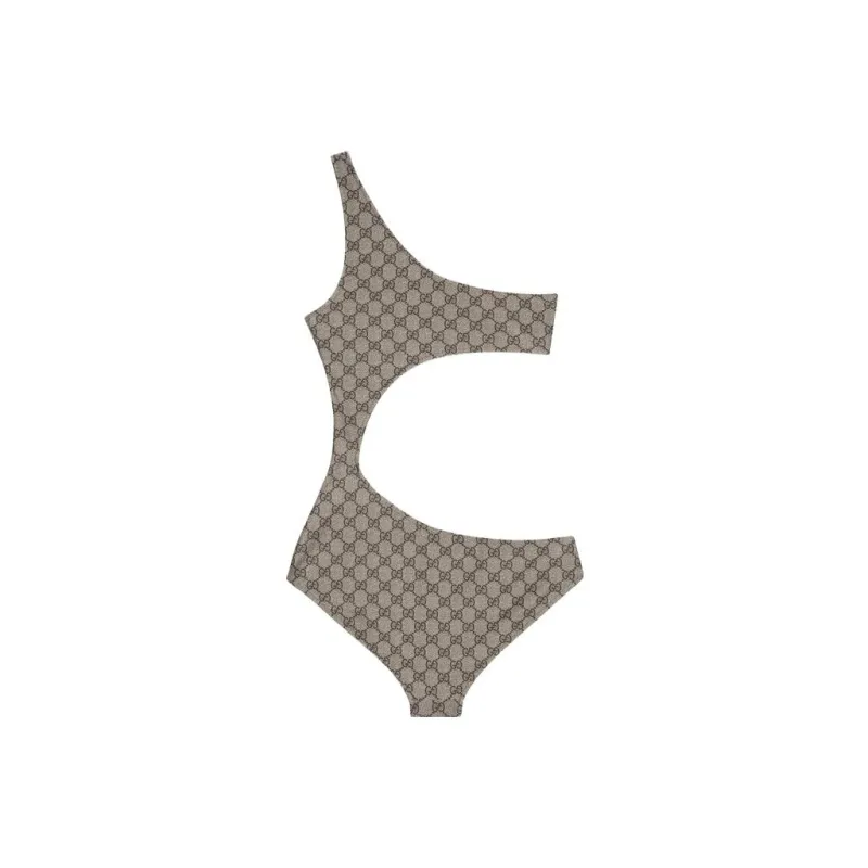 GUCCI Gg Stretch Jersey Swimsuit 'Beige/Ebony'-1