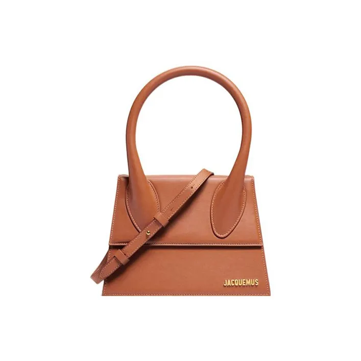 Jacquemus Cow Leather Shoulder Bag, Crossbody Bag, Handbag Tubas Women's Brown-0