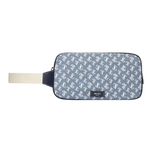 Jimmy Choo Denim With Leather Storage Bag Men's Blue