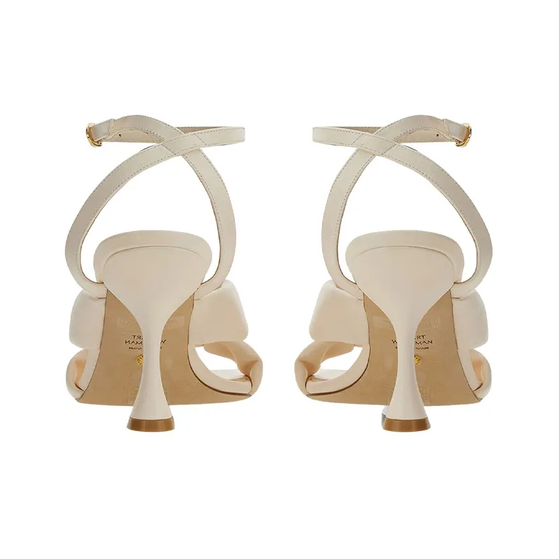 stuart weitzman Playa 100mm Knotted Leather Sandals-3