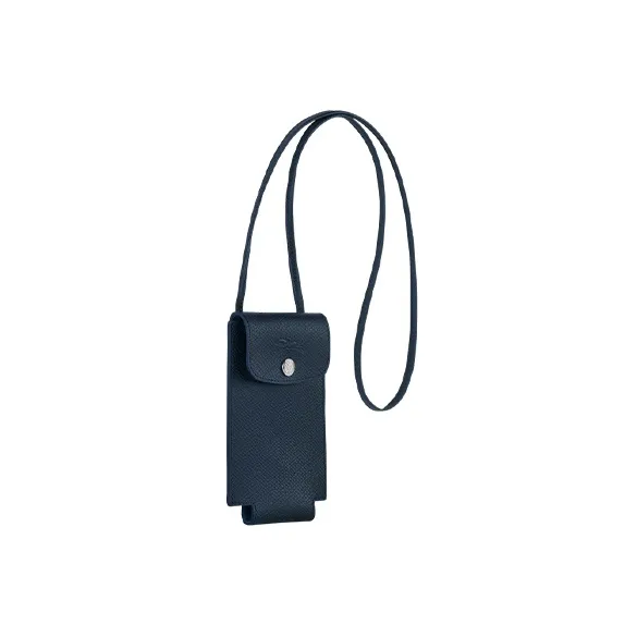 LONGCHAMP Le Pliage Green Cow Leather Shoulder Bag, Crossbody Bag, Cell Phone Pouch Regular Men's Blue-1