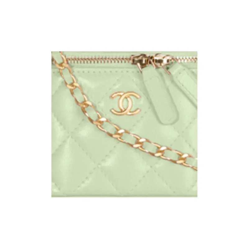 CHANEL Cow Leather Crossbody Bags Mini Women's Mint Green-2