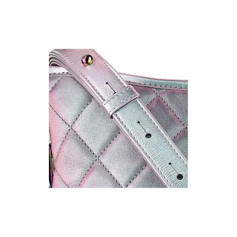 CHANEL Gabrielle Calfskin Handbag, Shoulder Bag, Crossbody Bag Trumpets Women's Dazzling Color Purple-2