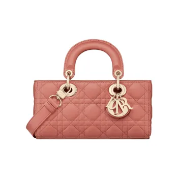 DIOR Lady D-JOY Sheepskin Daisie Bag Shoulder Bag Crossbody Bag Handbag Small Size Women's Soft Pink