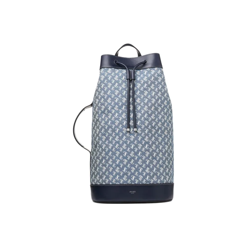 Jimmy Choo Denim With Leather Bucket Bags Shoulder Bag Crossbody Bag Men's Blue-0