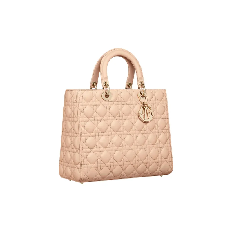 DIOR Lady Dior Sheepskin Daisie Bag Shoulder Bag Crossbody Bag Handbag Large Size Women's Sand Pink-1