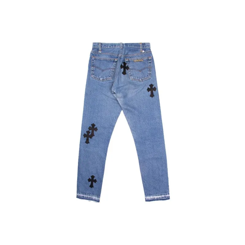 Chrome Hearts Jeans Men Denim Blue-1