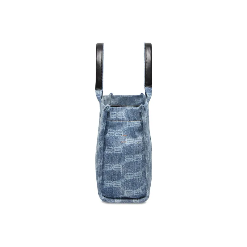 Balenciaga Bleach Denim With Cotton Shoulder Bag Crossbody Bag Handbag Regular Women's Blue-2