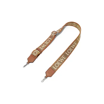 LOEWE Anagram Jacquard Fabric With Cow Leather Patchwork Strap Bag Strap Women's Bronze