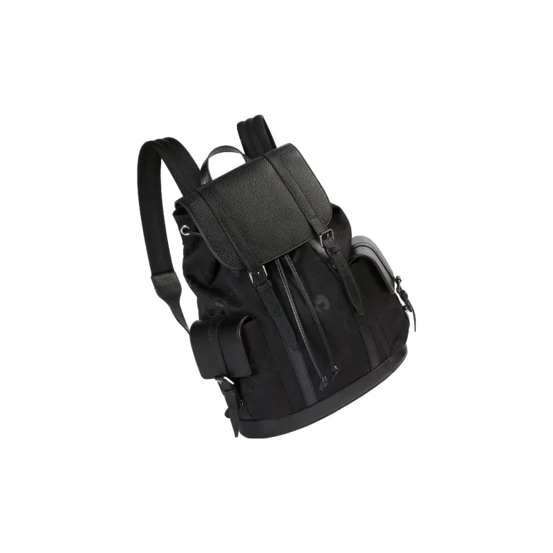 GUCCI Canvas With Leather Backpack Large Size Men's Black-1