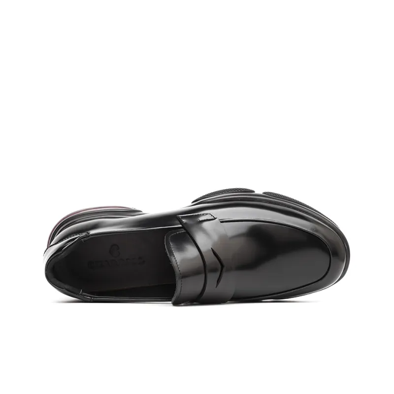 CHARRIOL Air Cushion Shoes Air Cushion Men's Casual Shoes Leather Shoes Men's Black-3