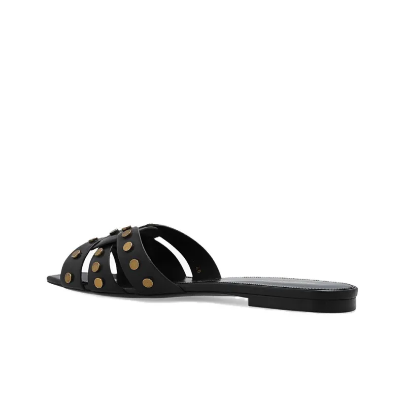SAINT LAURENT Open Toe Slip-On Sandals Women's-3