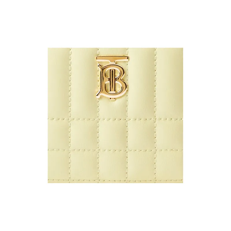 Burberry Quilting Leather Wallet Women's Light Yellow-3