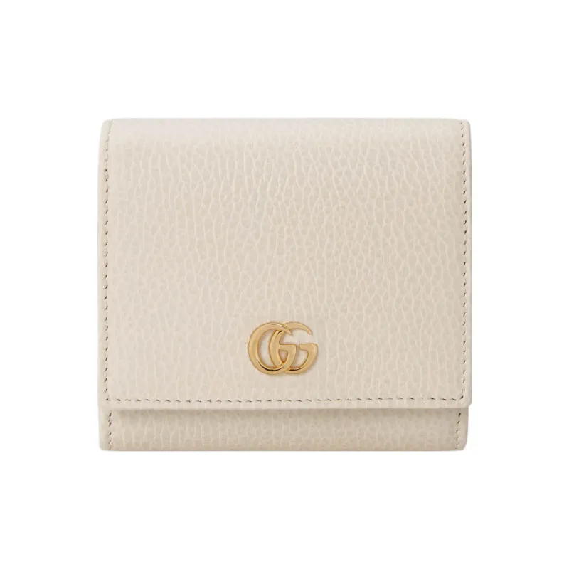 GUCCI GG Marmont Leather Wallet Medium Size Women's White/Mint Green-0