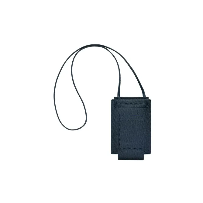 LONGCHAMP Le Pliage Green Cow Leather Shoulder Bag, Crossbody Bag, Cell Phone Pouch Regular Men's Blue-2