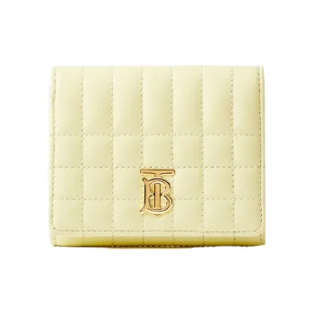 Burberry Lola Lola Bag Lambskin Combined With Cow Leather Card Holder Wallet Card Clip Small Size Women's Light Yellow