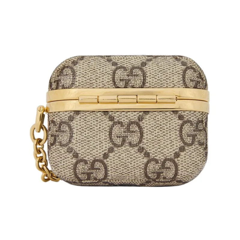 GUCCI GG Marmont Canvas With Leather AirPods Pro Protective Case Earphone Case Women's Beige/Ebony-2
