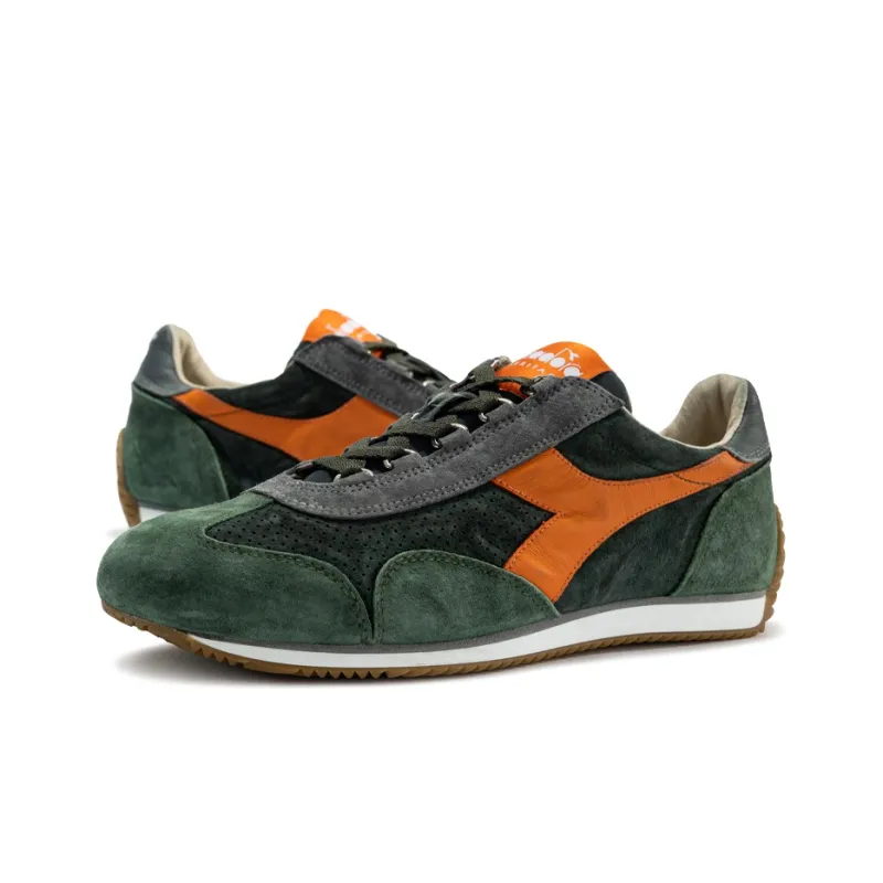 Diadora Equipe Low Top Running Shoes Unisex Green Vintage Distressed Casual Jogging-2
