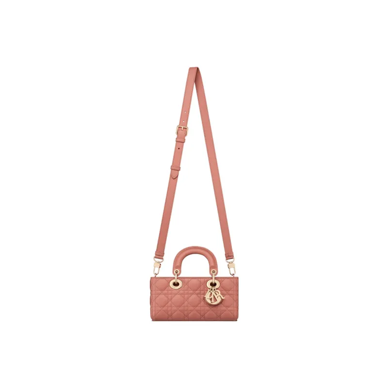 DIOR Lady D-JOY Sheepskin Daisie Bag Shoulder Bag Crossbody Bag Handbag Small Size Women's Soft Pink-5