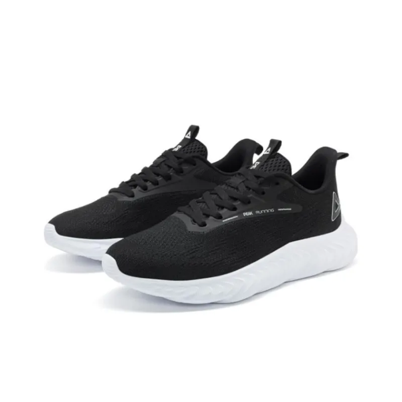 PEAK Abrasion Resistant Breathable Low Top Running Shoes Women's Black White-1
