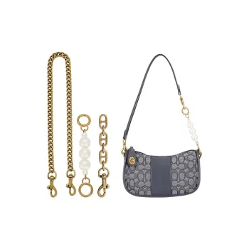 Lan Bao Fan Alloy Coach Bag Strap Accessories Unisex Gold Tone