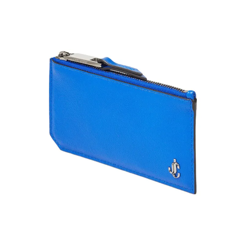Jimmy Choo Calfskin Business Card Holder Card Case Men's Blue-1