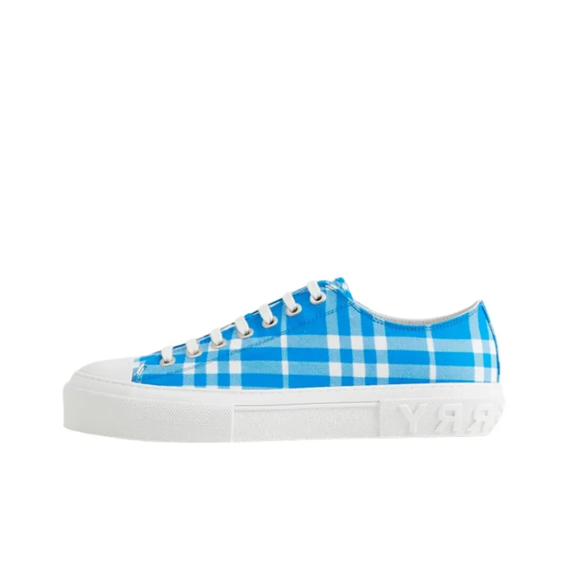 Burberry Canvas Shoes Men Low Top Blue