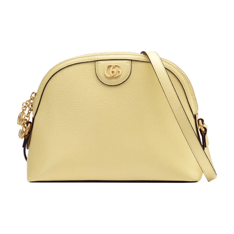 GUCCI Ophidia Leather Shoulder Bag Crossbody Bag Small Size Women's Yellow-0